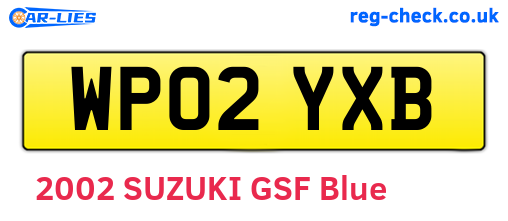 WP02YXB are the vehicle registration plates.