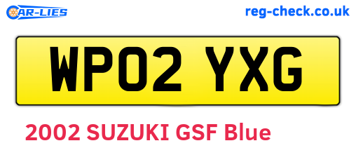 WP02YXG are the vehicle registration plates.