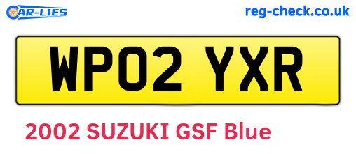 WP02YXR are the vehicle registration plates.