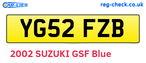 YG52FZB are the vehicle registration plates.