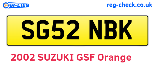 SG52NBK are the vehicle registration plates.