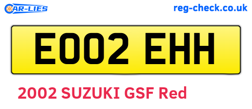 EO02EHH are the vehicle registration plates.