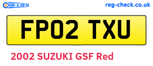 FP02TXU are the vehicle registration plates.