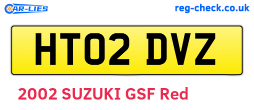 HT02DVZ are the vehicle registration plates.