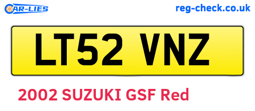 LT52VNZ are the vehicle registration plates.