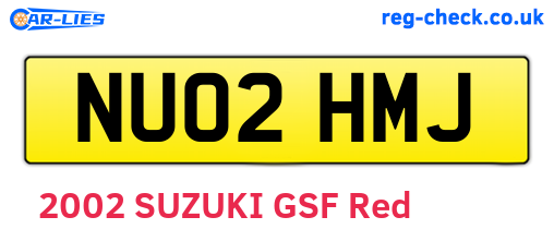 NU02HMJ are the vehicle registration plates.