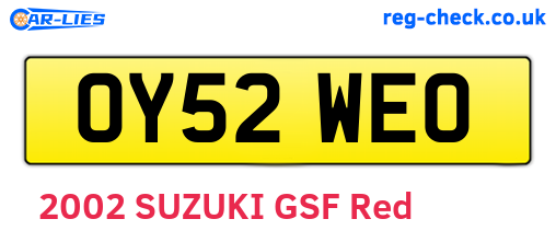 OY52WEO are the vehicle registration plates.