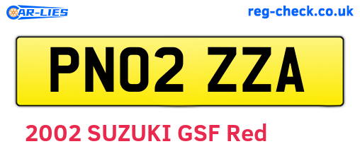 PN02ZZA are the vehicle registration plates.