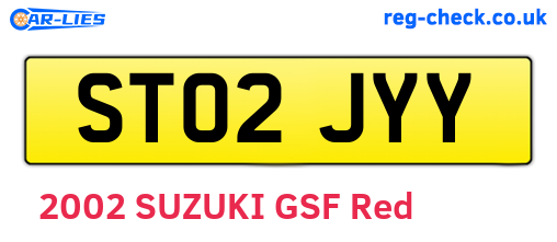 ST02JYY are the vehicle registration plates.
