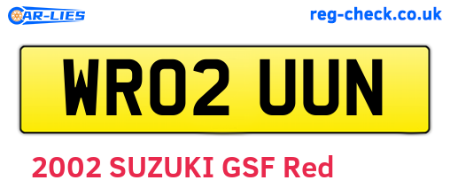 WR02UUN are the vehicle registration plates.