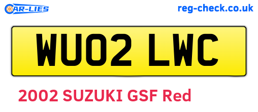 WU02LWC are the vehicle registration plates.