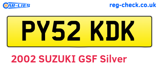 PY52KDK are the vehicle registration plates.