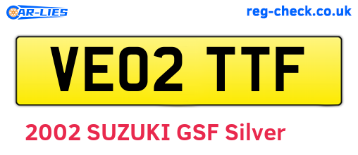 VE02TTF are the vehicle registration plates.