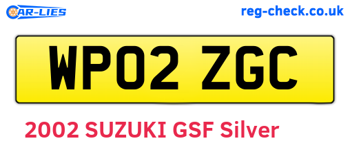 WP02ZGC are the vehicle registration plates.