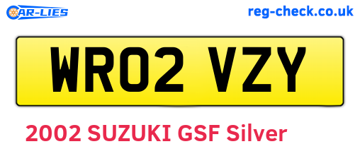 WR02VZY are the vehicle registration plates.