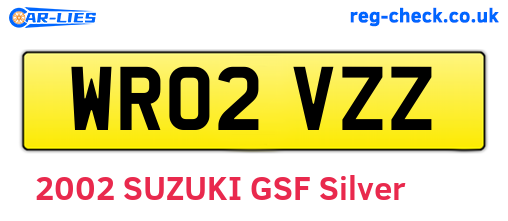 WR02VZZ are the vehicle registration plates.