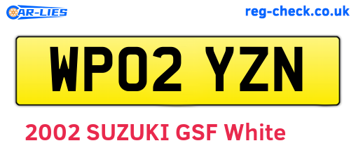 WP02YZN are the vehicle registration plates.