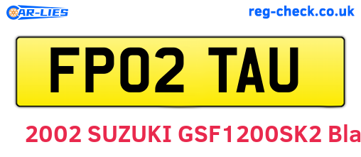 FP02TAU are the vehicle registration plates.