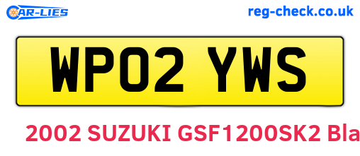 WP02YWS are the vehicle registration plates.