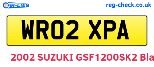 WR02XPA are the vehicle registration plates.