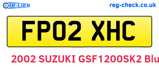 FP02XHC are the vehicle registration plates.