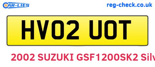 HV02UOT are the vehicle registration plates.