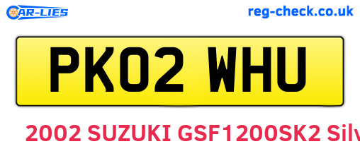 PK02WHU are the vehicle registration plates.