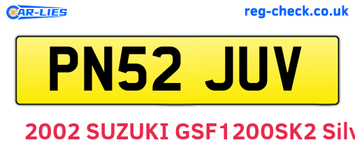 PN52JUV are the vehicle registration plates.