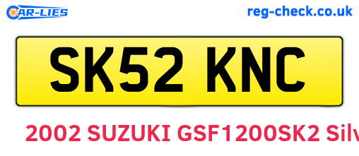 SK52KNC are the vehicle registration plates.