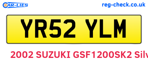 YR52YLM are the vehicle registration plates.