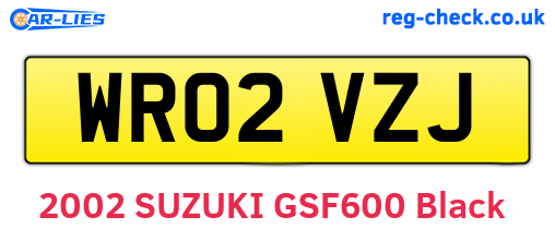 WR02VZJ are the vehicle registration plates.