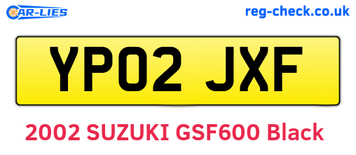 YP02JXF are the vehicle registration plates.