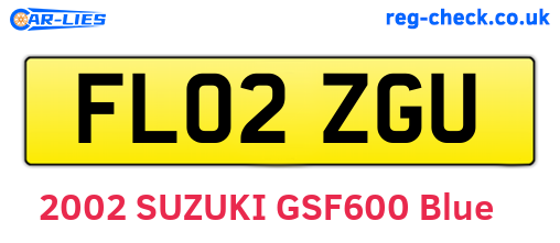 FL02ZGU are the vehicle registration plates.
