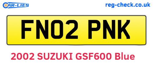 FN02PNK are the vehicle registration plates.
