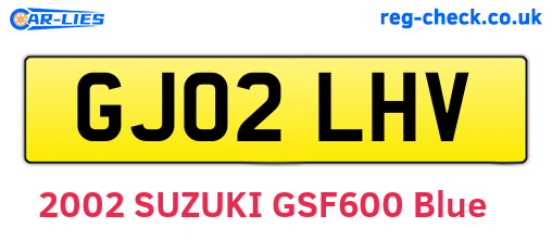GJ02LHV are the vehicle registration plates.