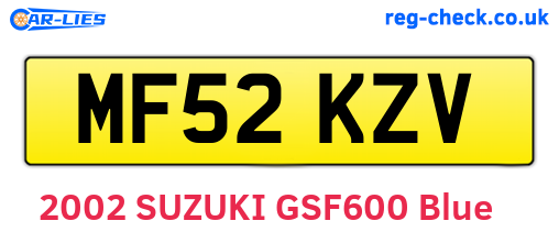 MF52KZV are the vehicle registration plates.