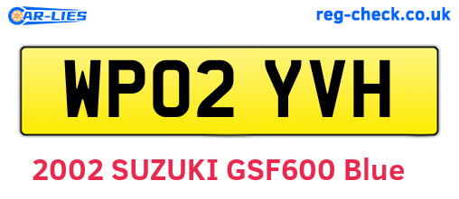 WP02YVH are the vehicle registration plates.