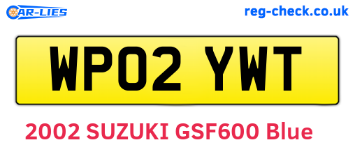 WP02YWT are the vehicle registration plates.