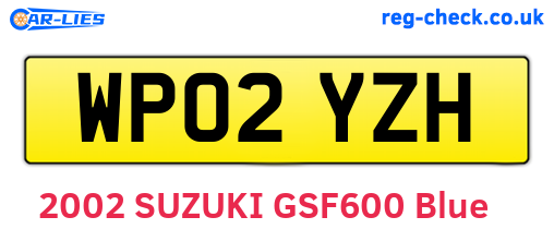WP02YZH are the vehicle registration plates.