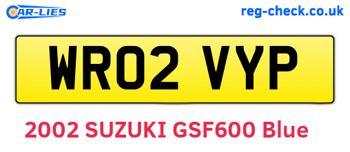 WR02VYP are the vehicle registration plates.