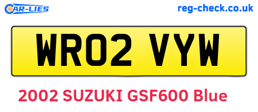WR02VYW are the vehicle registration plates.
