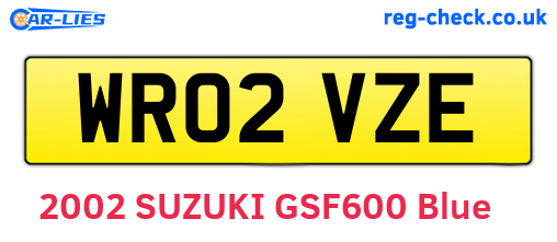 WR02VZE are the vehicle registration plates.
