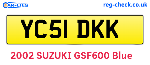 YC51DKK are the vehicle registration plates.