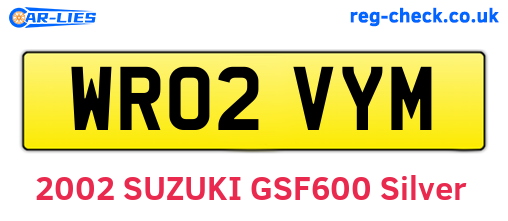 WR02VYM are the vehicle registration plates.