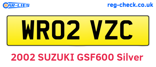 WR02VZC are the vehicle registration plates.