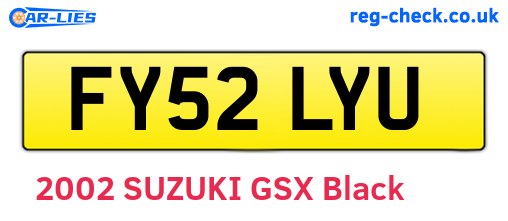 FY52LYU are the vehicle registration plates.