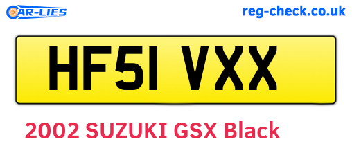 HF51VXX are the vehicle registration plates.