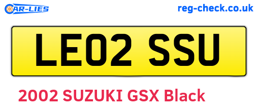 LE02SSU are the vehicle registration plates.