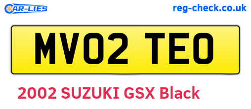 MV02TEO are the vehicle registration plates.