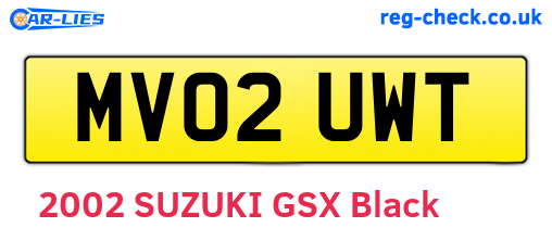 MV02UWT are the vehicle registration plates.